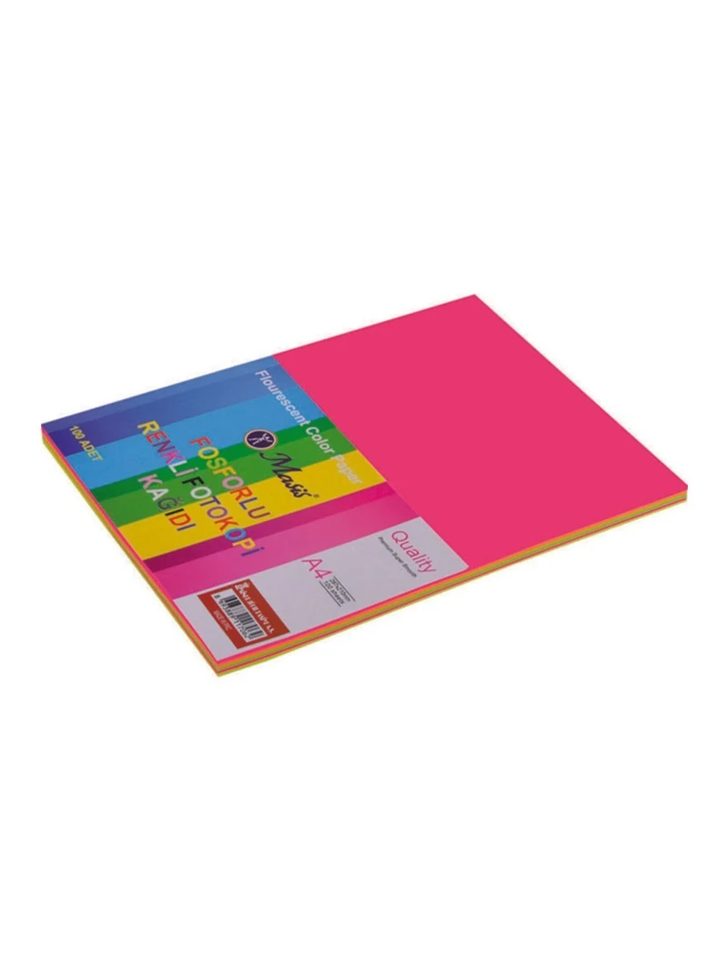 Masis Fosforlu A4 Fotokopi Kağıdı 100 Lü Karşık 5 Renk