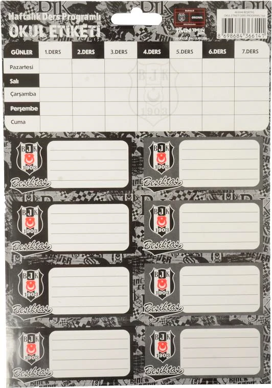 Timon Okul Etiketi Ders Prog. Bjk 3Yp. 463644