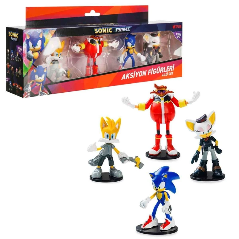 Sonic Prime 4'lü Figür Seti - Çekiç Tutan Rose’Lu Set