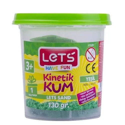 Lets Kinetik Kum 130 Gr Yeşil Plastik Kutu L10177