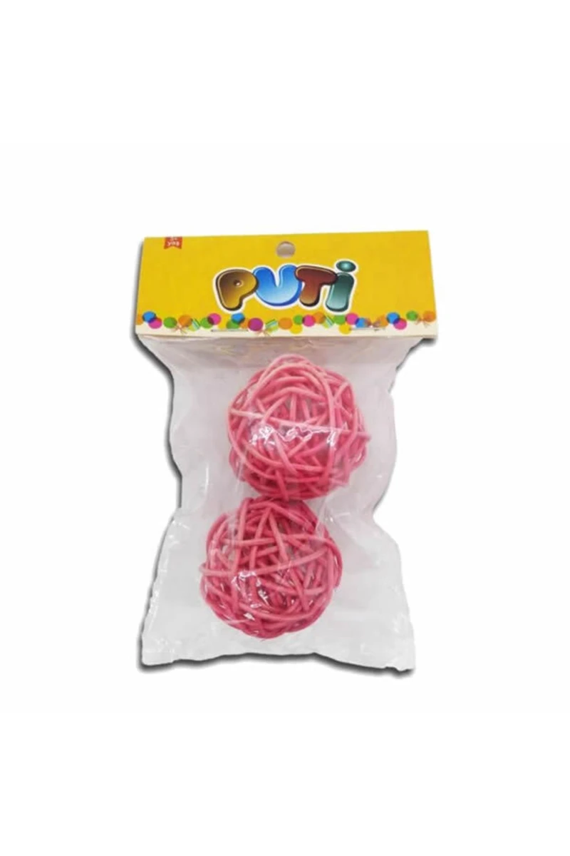 Puti 2'li Bambu Süs Top 2'Li 8825