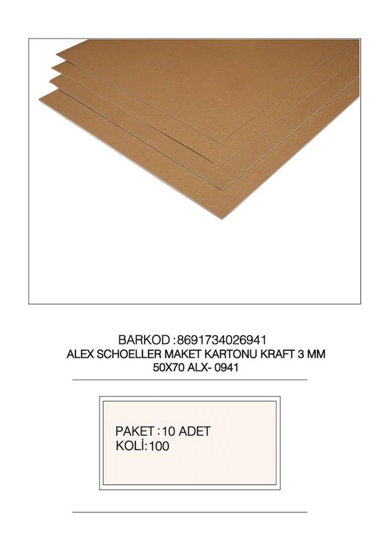 Alex Alx-941 50X70 3Mm.Kraft Mkt.Krt