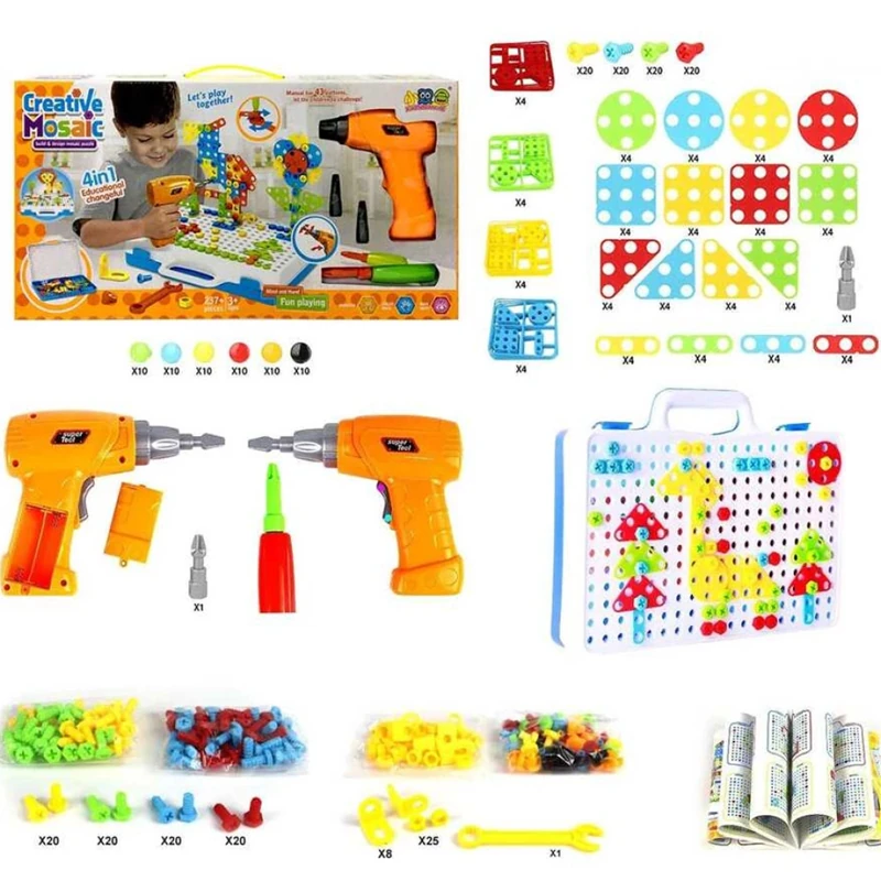 Güven Oyuncak 3D Yaratıcı 237 Parça Matkaplı Aktivite Çantası (Net)(Kmp) Gvn-609