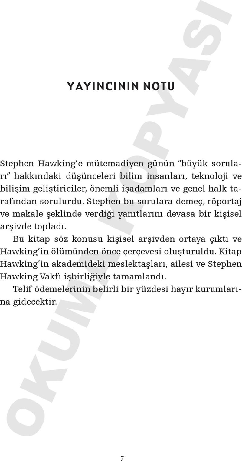 Büyük Sorulara Kısa Yanıtlar - Stephen Hawking