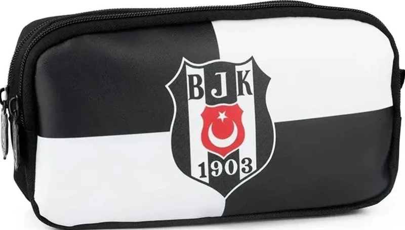 Beşiktaş Beşiktaş Official Lisanslı Fermuarlı İki Bölmeli BJK 1903 Logo Desenli Suni Deri Kalem Kutusu 25363