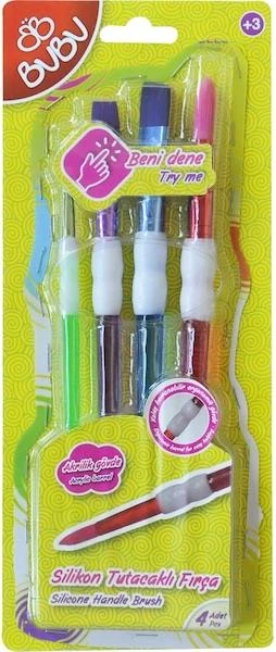 Bu-Bu Silikon Fırça Tutacaklı 4 Lü Bubu-Fr0003