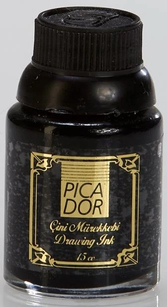 Pıcador Kd001 Çini Mürekkeb Plastik Şişe 15Ml Siya