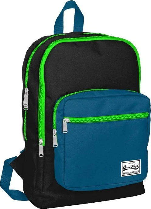 Coral High Üç Bölmeli Sırt Çantası - Siyah/Petrol Mavi - 14160
