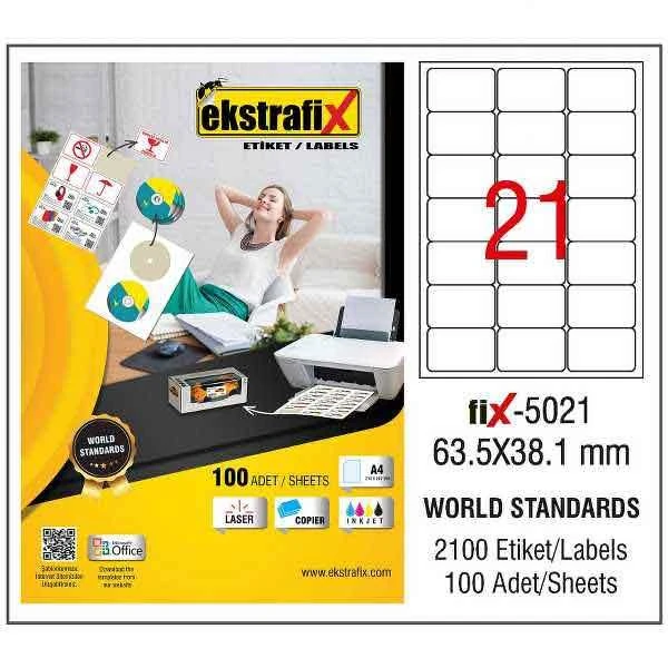 Ekstrafix Laser Etiket 63,5X38,1 Mm Fix-5021