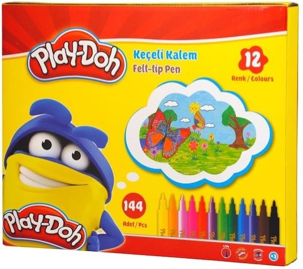 Play-Doh Keçeli Kalem 12 Renk 2Mm 144 Lü Set Ke014