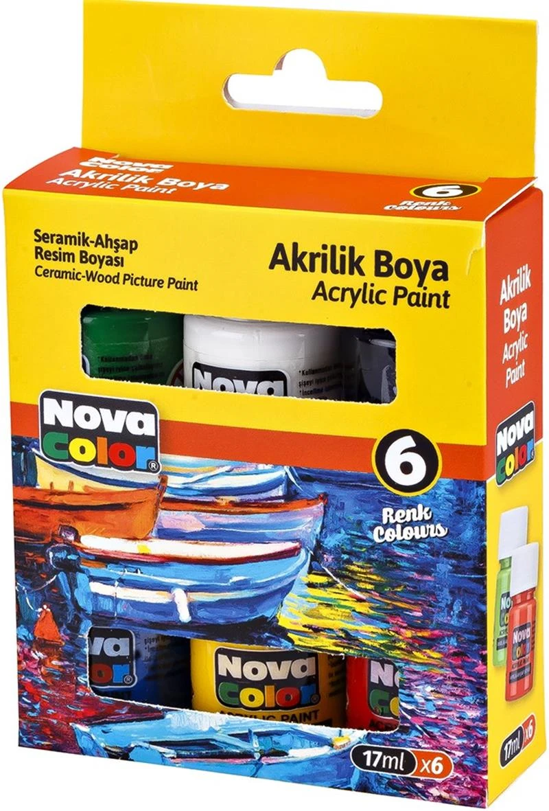 Nova Color Nc-2006 Akrilik Boya Şişe 6 Lı ( 17 Ml)