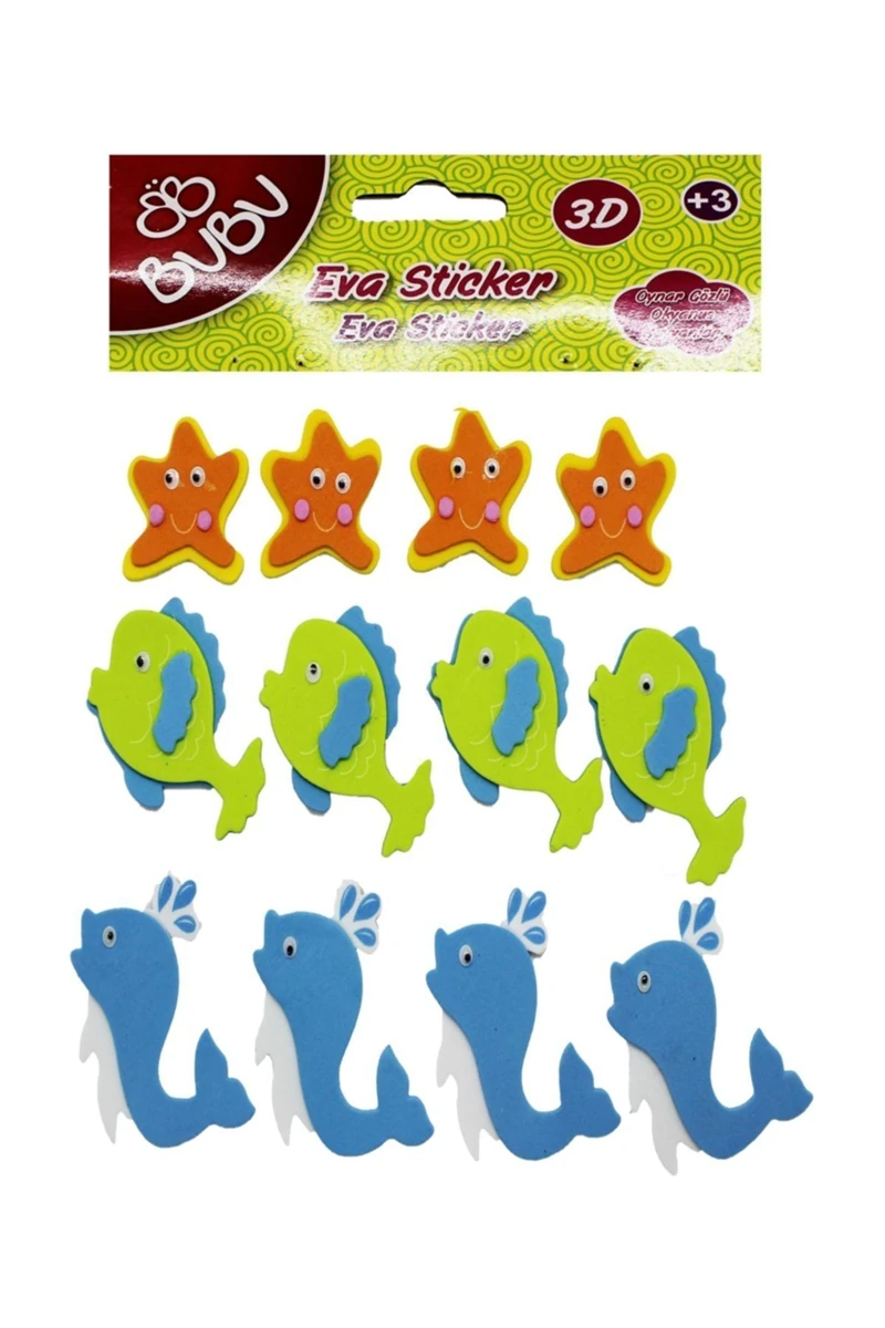 Bubu ST0083 3D Eva Stıcker Oynar Gözlü Okyanus Hayvanları
