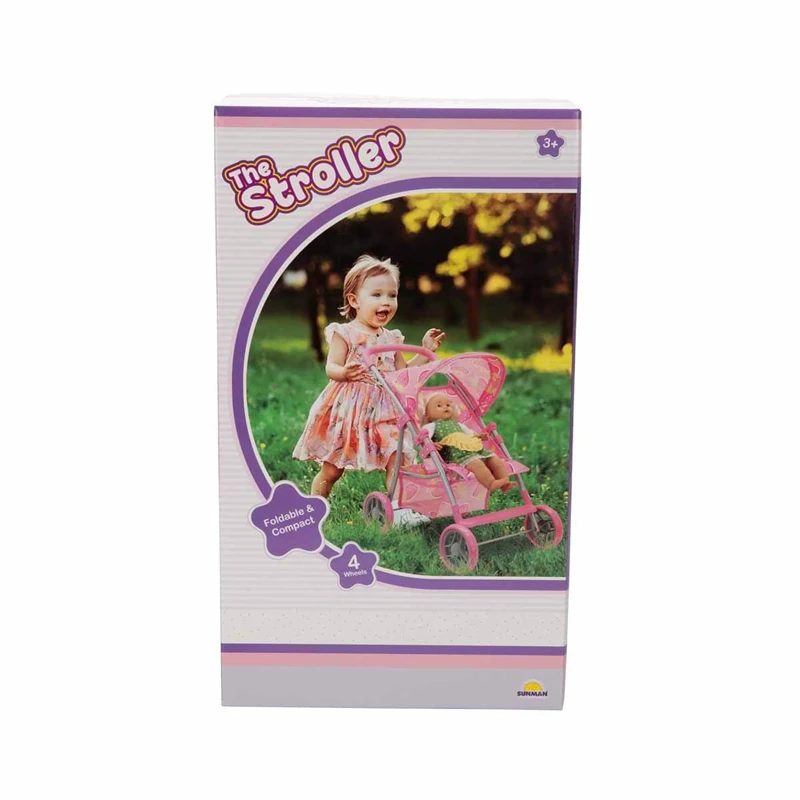 Çilek Desenli 4 Tekerlekli Puset