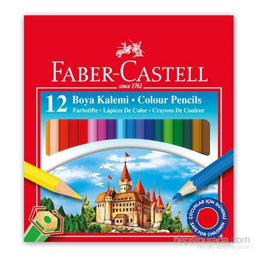Faber-Castell Karton Kutu Boya Kalemi 12 Renk Yarım Boy 5171116412