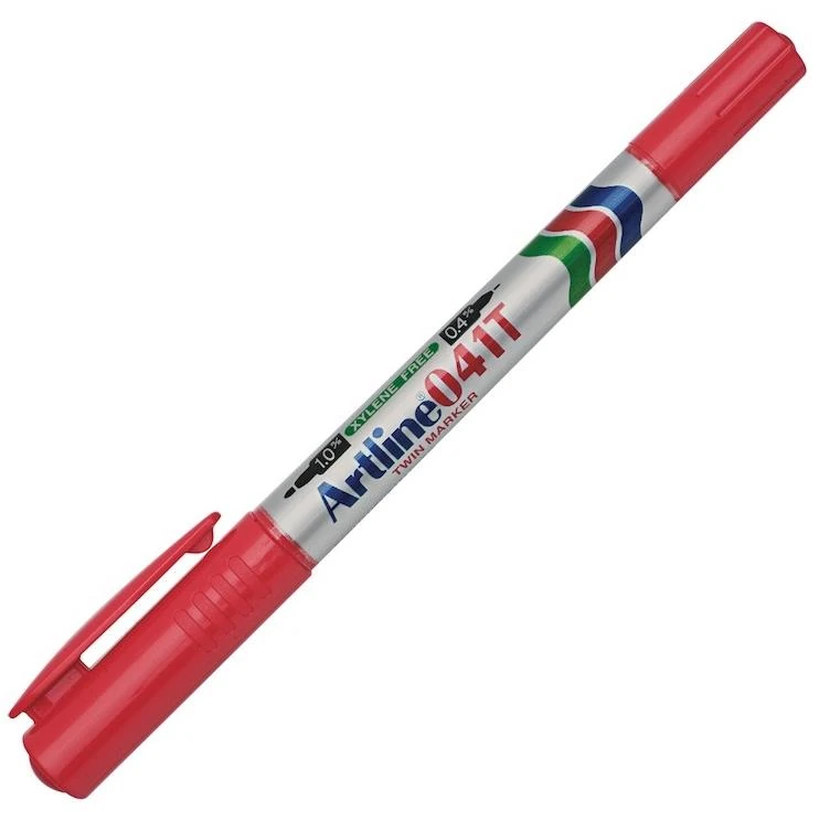 Artline Ek-041-K Çift Uçlu Asetat Markörü Kırmızı