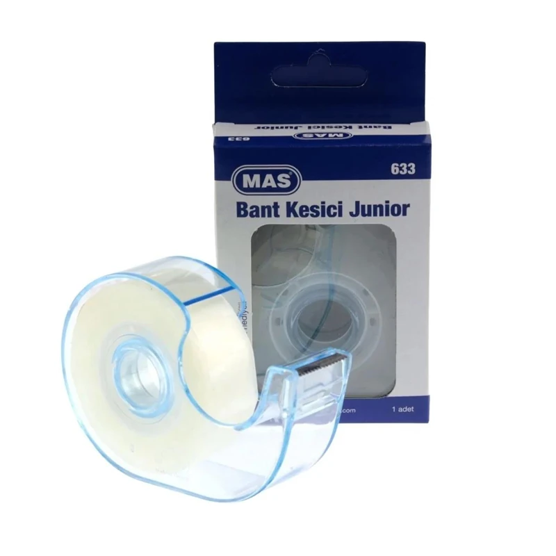 Mas 633 Junior Bant Kesici (Görünmez Bant Hediyeli) 12mmx33m Mavi