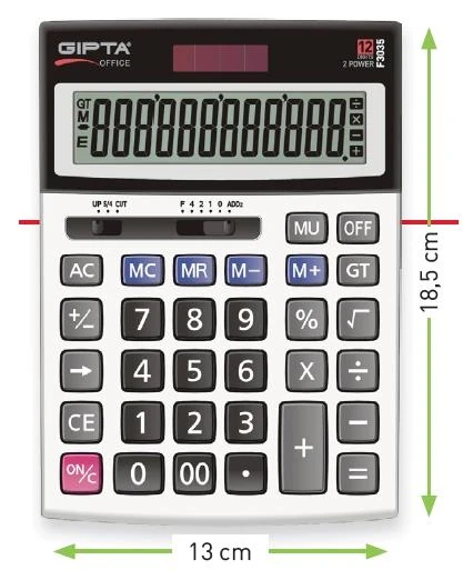 Gıpta F3035 Hesap Makinesi - 12 Hane Masa Tipi