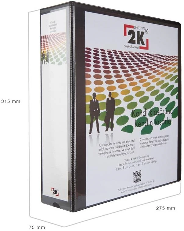 2K Halkalı Klasör 7 Cm 4 Halka Siyah 07-4D-S