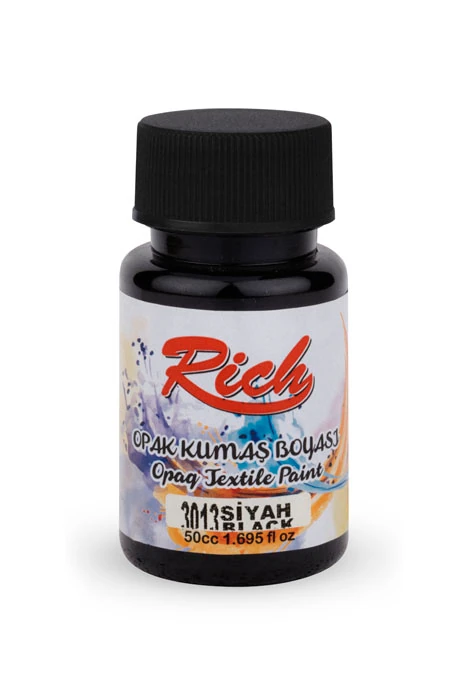 Rich Opak Kumaş Boyası 50 cc. 3013 SİYAH KBO-050-01542