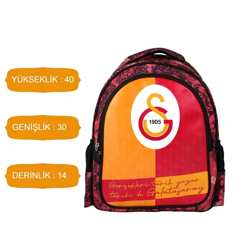 Galatasaray 2 Bölmeli Parçalı Suni Deri Okul Sırt Çantası (24544)