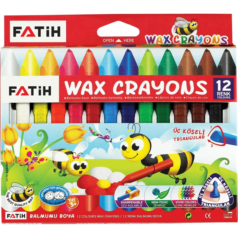Fatih 50220 Wax Crayon 12 Renk Jumbo