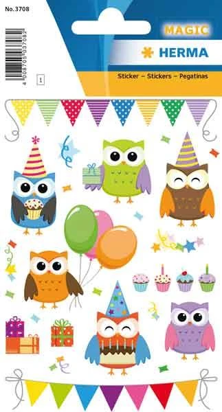 Herma Etiket Magıc Doğum Günü Parlayan Baykuşlar 3708