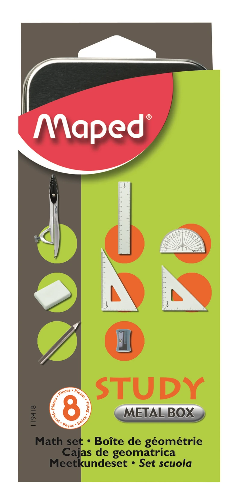 Maped 119418 Study Nikel Pergel Takımı 8Li