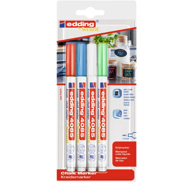 Edding E-4085 Cam Kalemi 4Lü Blister Pastel