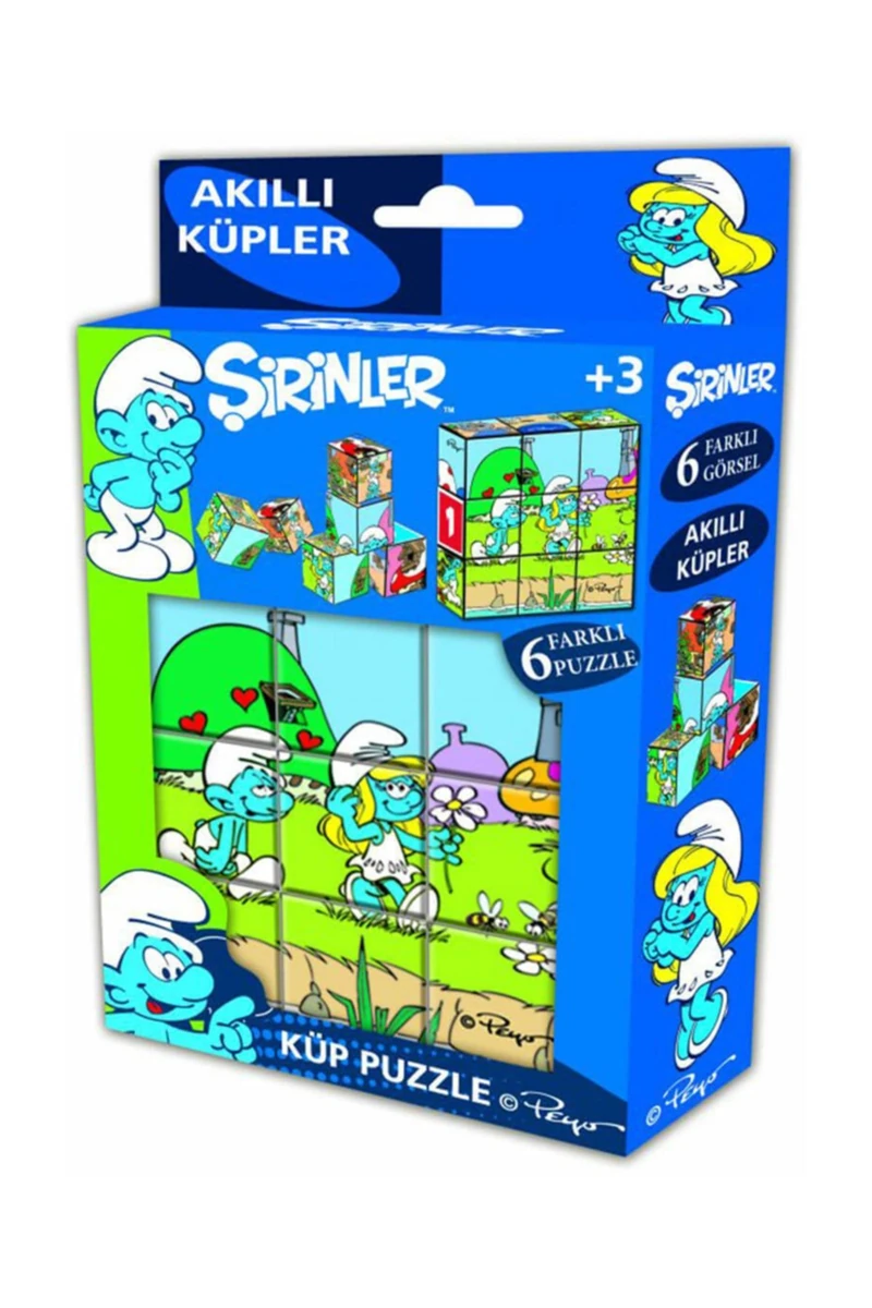 Laço Kids Laço Şirinler 9'lu Küp Puzzle