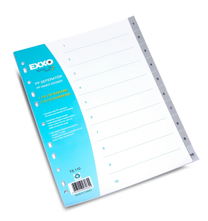 Exxo Dos-Ts110 Pp Seperatör 1-10 Rakam Gri 30/150