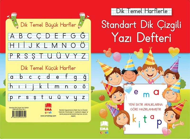 Ema Dik Temel Harflerle Yazı Defteri / Renkli