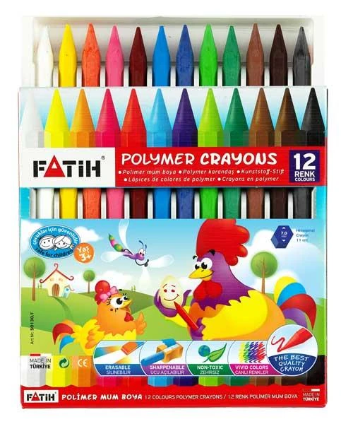 Fatih 50220 Wax Crayon 12 Renk Jumbo