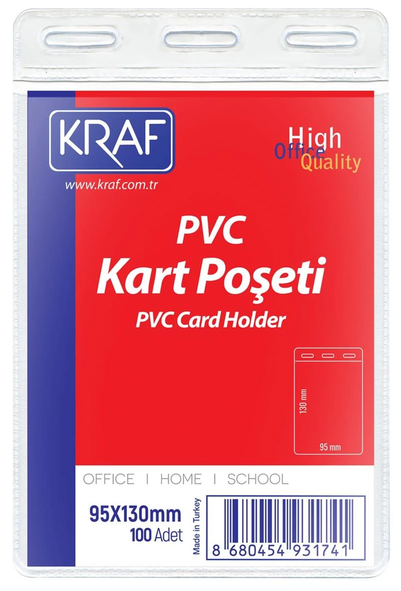 Kraf Kart Poşeti Pvc 95X130 Mm 100 Lü