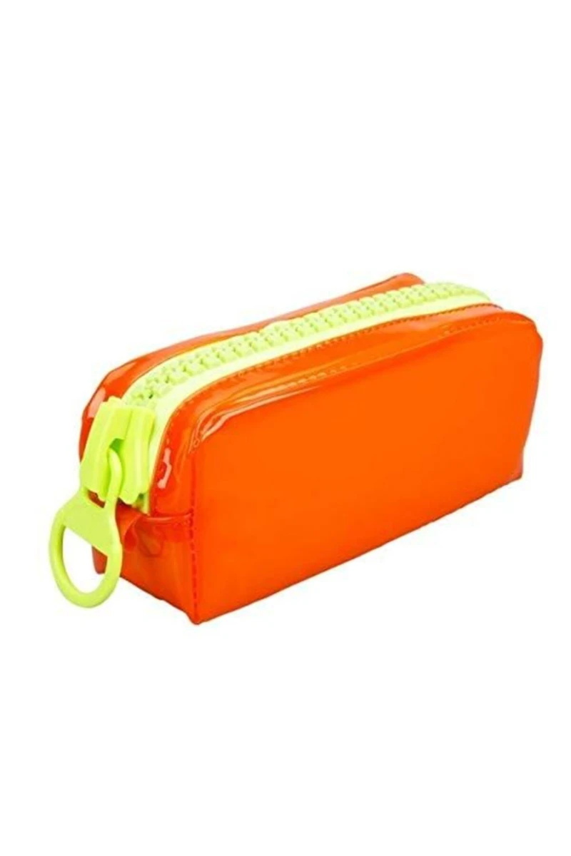 Vintage Label Kalem Kutusu Silikon Büyük Boy Zipper 2360