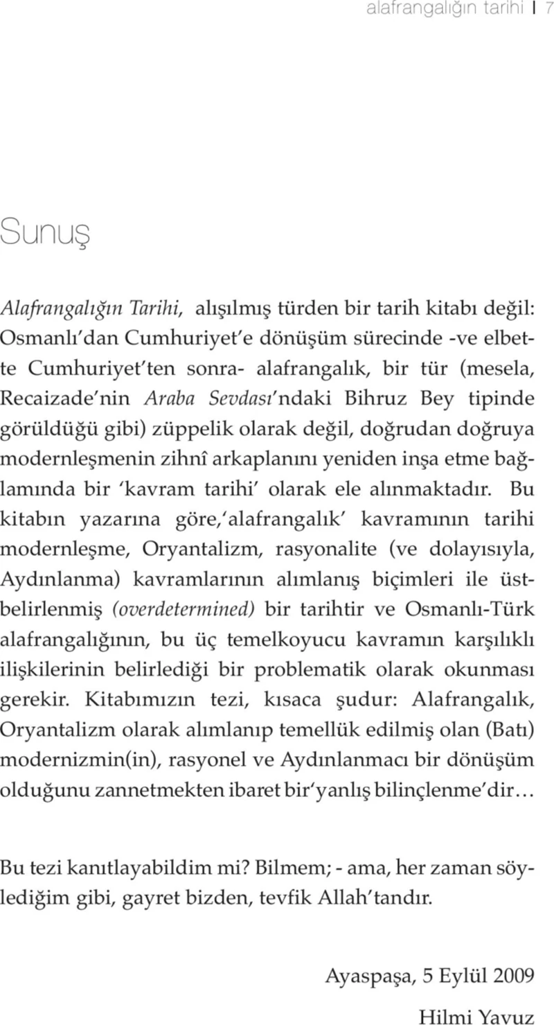 Alafrangalığın Zihin Tarihi - Hilmi Yavuz