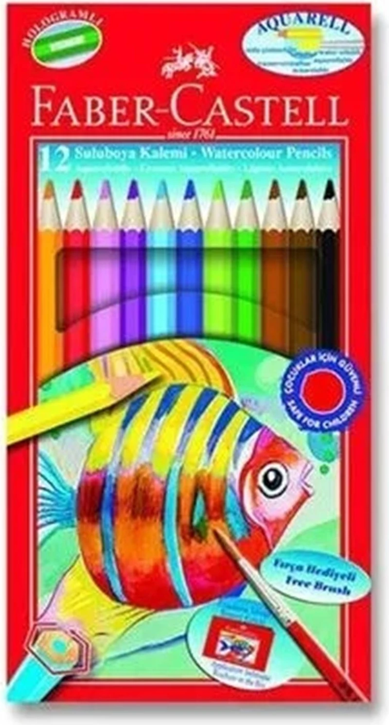 Faber Castell Aquarell Boya Kalemi 12 Li Karton Kutu