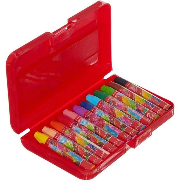 Faber castell pastel boya 12 li plastik kutu altıgen 125112