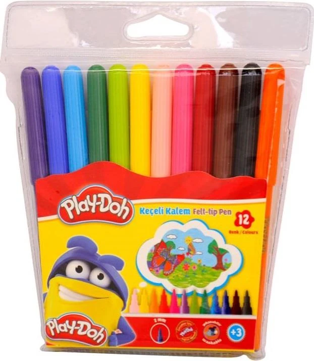 Play-Doh Keçeli Kalem 12 Renk 2Mm Pvc Ke-005