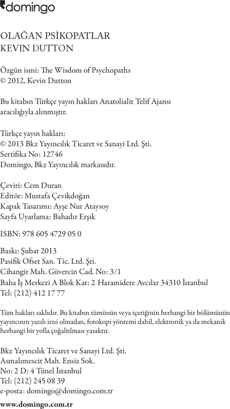 Olağan Psikopatlar - Kevin Dutton