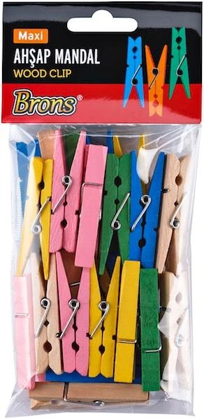 Brons Br-905 Ahşap Mandal Renkli Büyük