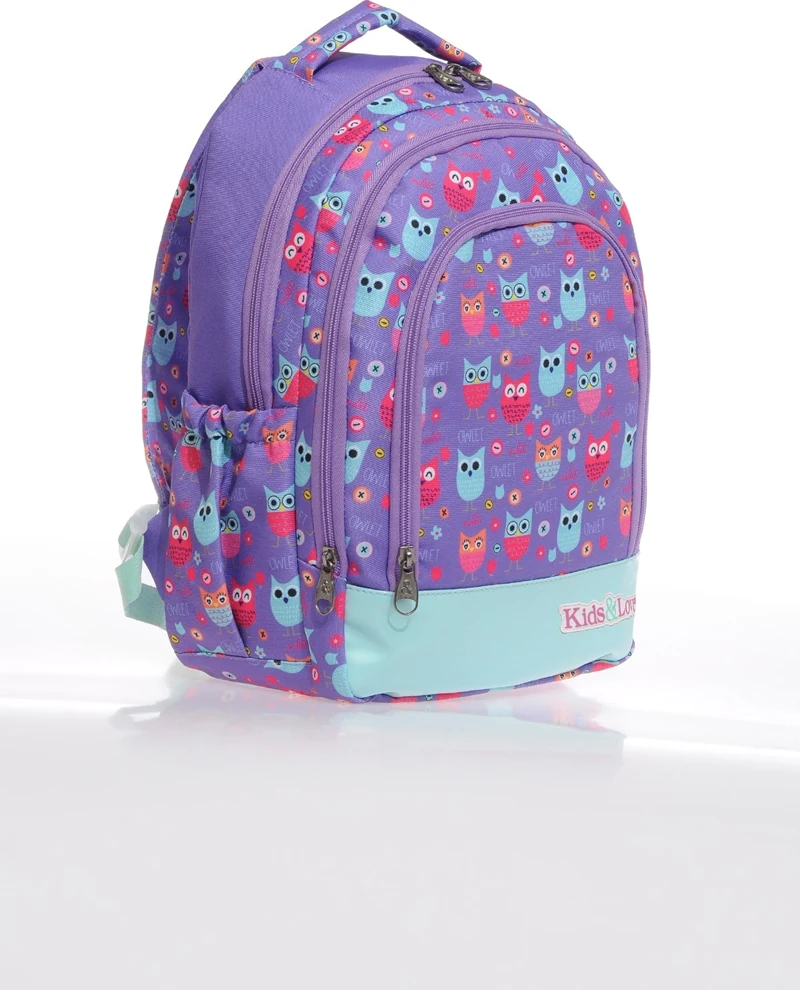 Kaukko Kids Love Owl Okul Sırt Çantası Rugan L5027