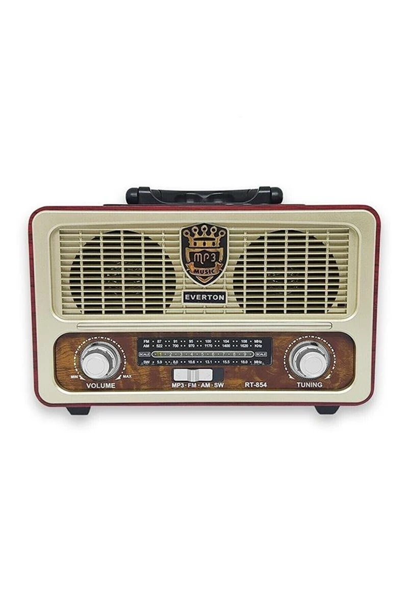 Everton Rt-852 Bluetooth Fm-Usb-Tf-Aux Şarjlı Nostaljik Radyo Güneş Panelli