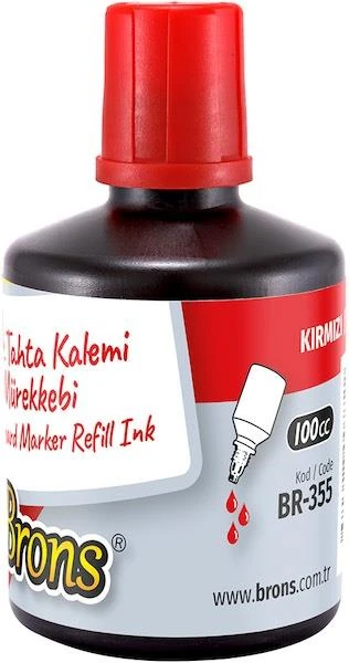 Brons Br-355 Tahta Kalemi Mürekkebi Kırmızı 100Cc