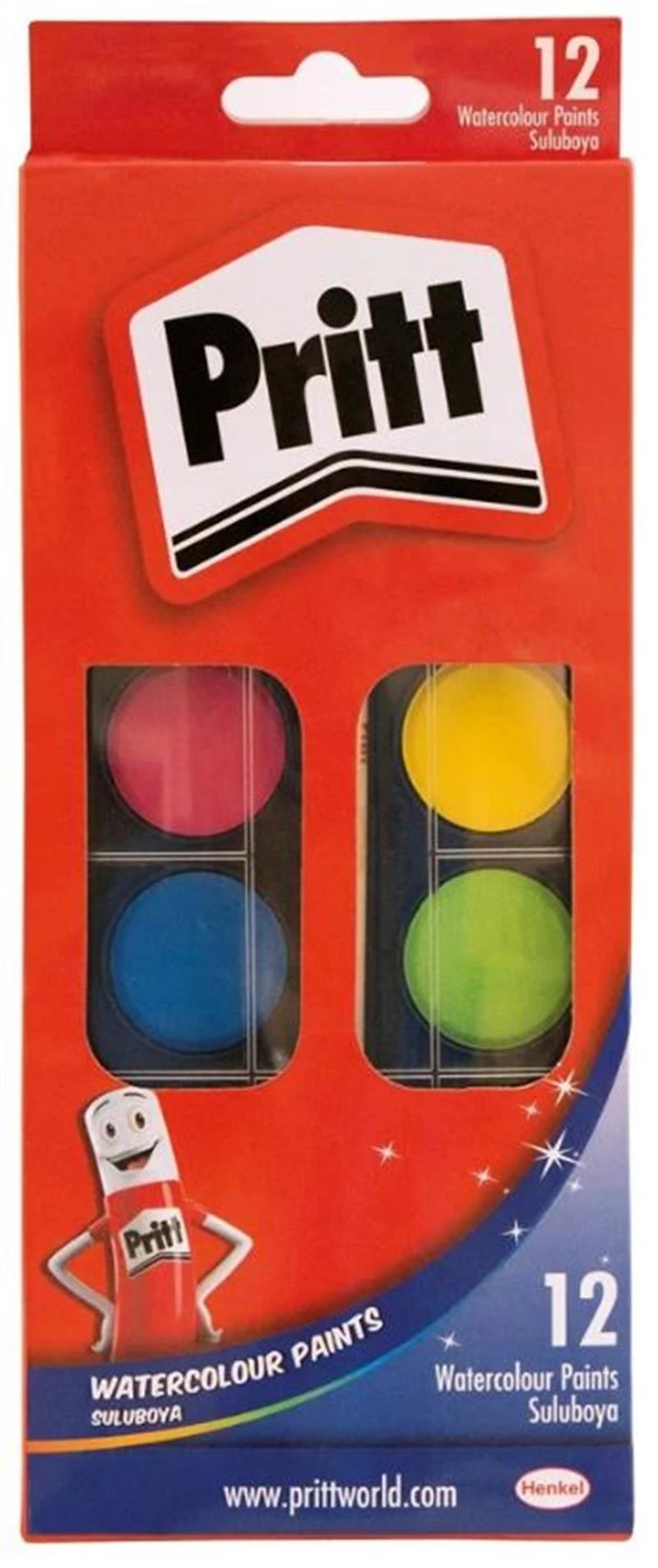 Pritt 1047948 12Renk Suluboya Büyük 12*72