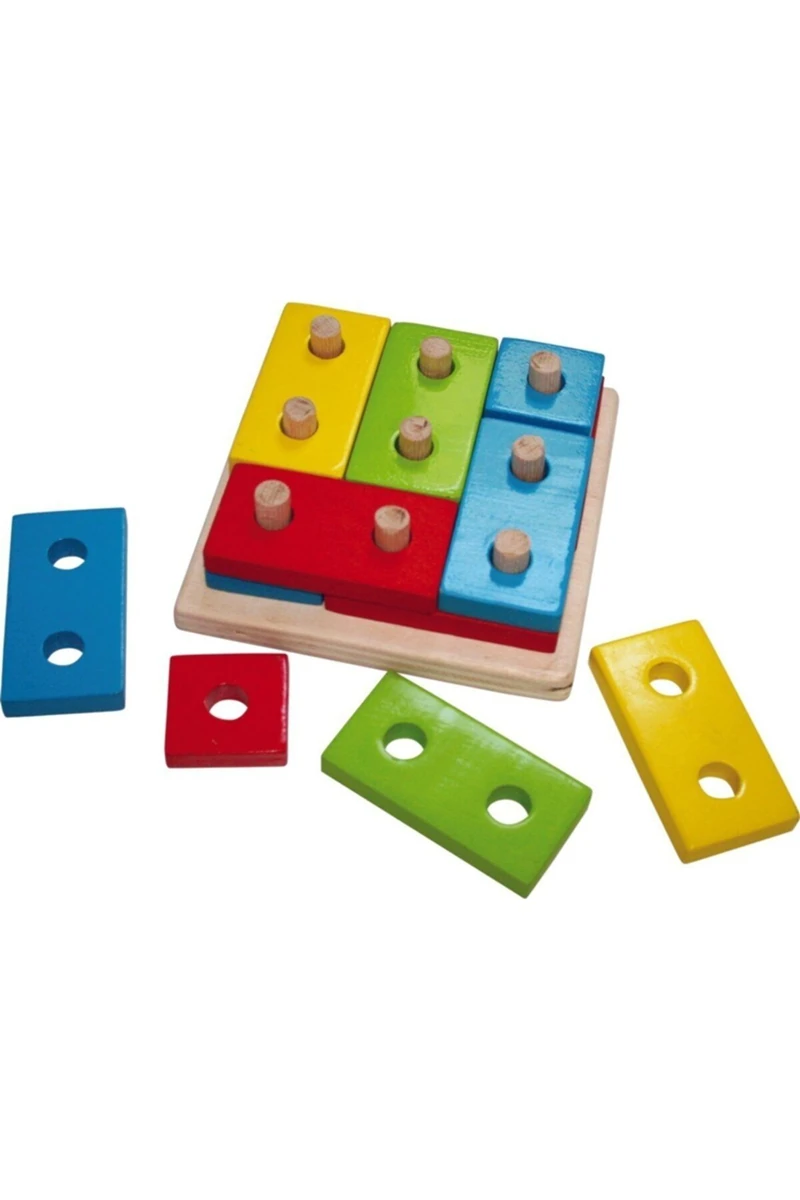 Kalpe Ahşep Eğitici Oyuncak Blok Puzzle Sök-Tak Çocuk Kutu Oyun