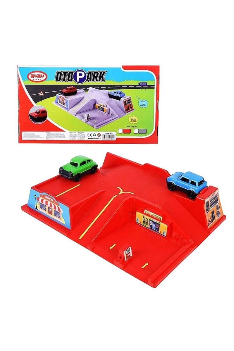 Zuzu Toys Kutulu Otopark Seti 3+ Yaş Kırmızı