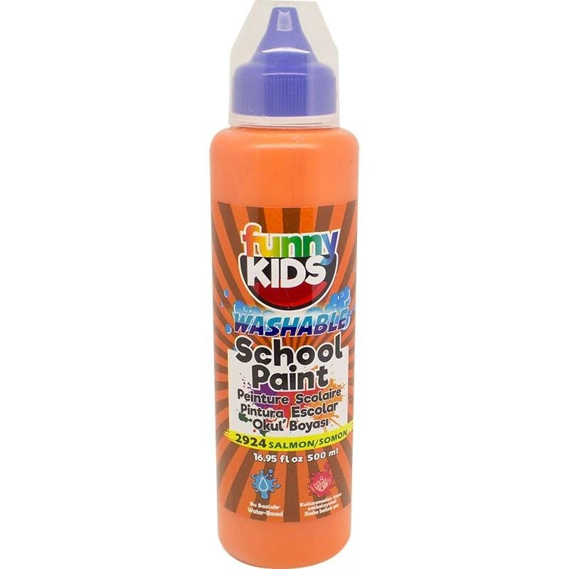 Rich Funny Kids Yıkanabilir Okul Boyası 500ml - 2924 Somon