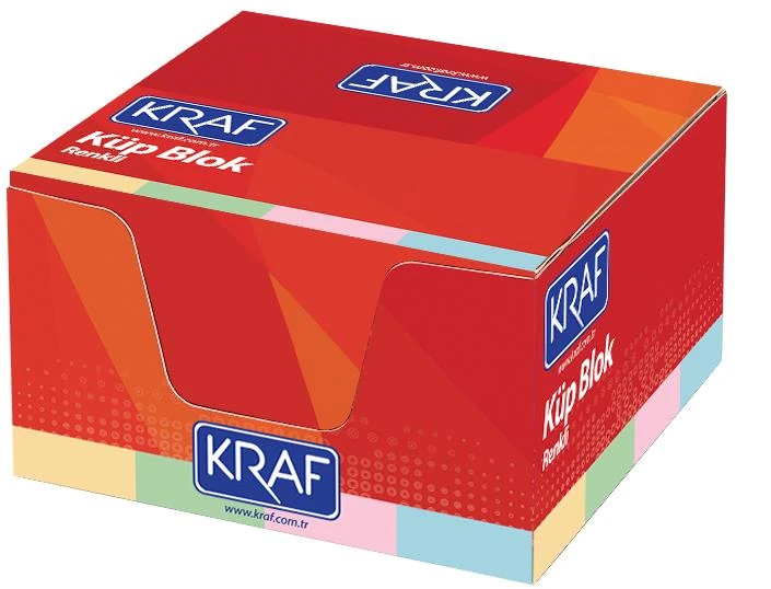 Kraf Küp Blok Renkli 8X8Cm 117G