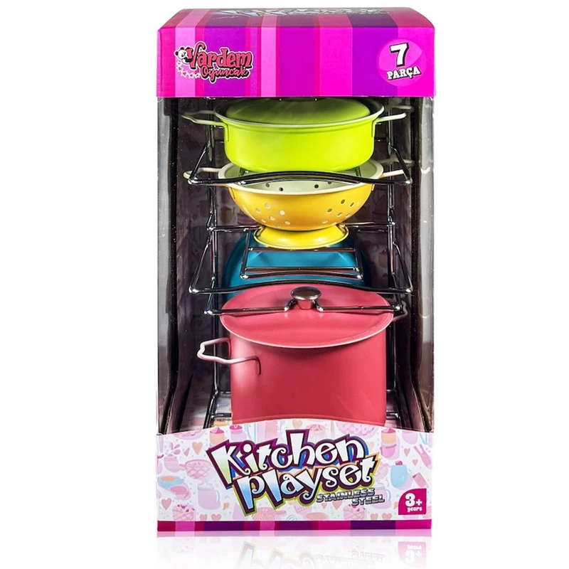 VARDEM 7 PARÇA RAFLI RENKLİ EMAYE TENCERE TAVA SETİ VRD-ATF-683G-5