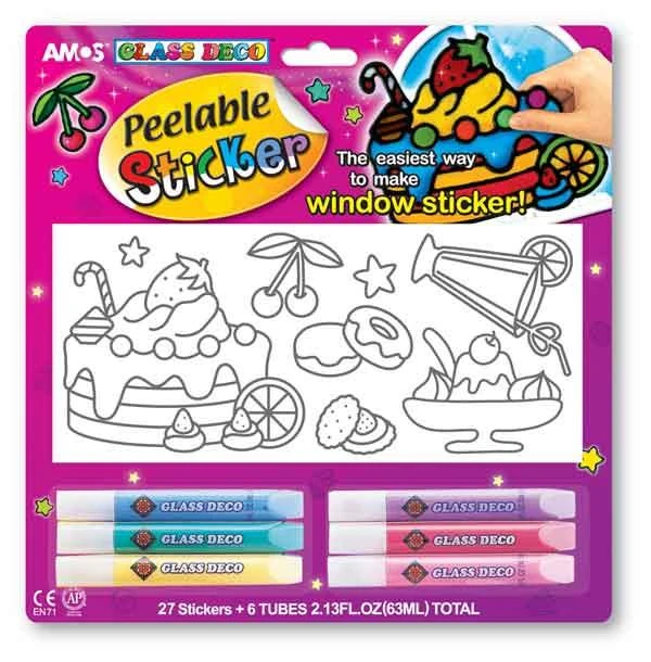 Amos Ps10B6-D1 Cam Boyama Seti Peelable Stıcker 10.5Ml*6